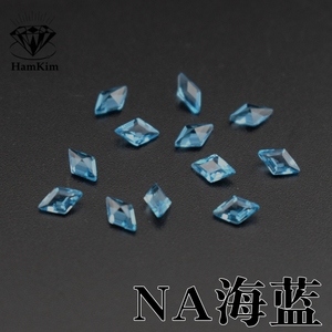 海蓝色菱形宝石裸石3*5mm尖底钻耐高温diy工艺首饰品镶嵌配石水晶