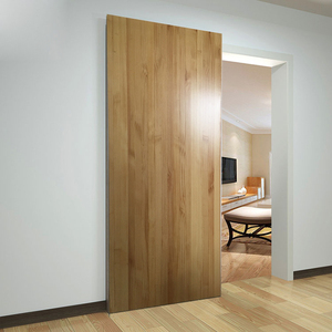 圆木匠无轨道实木门幽灵门 厨房门推拉门隐形滑门烤漆全木原木门