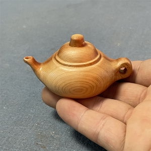 崖柏香木把把壶素面壶招财摆件男士女士随身手把件木雕汽车内挂件