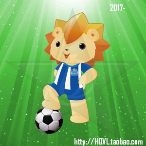 广州富力足球俱乐部吉祥物蓝血战狮矢量图(2017-)