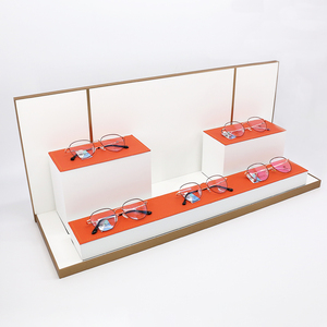 眼镜店展示架精品柜台中岛柜环保皮革陈列架子太阳镜墨镜收纳道具