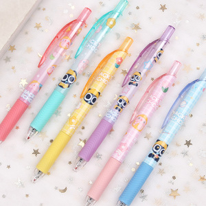 包邮罗小黑按动中性笔可爱卡通少女心黑色0.5mm水笔学生考试签字