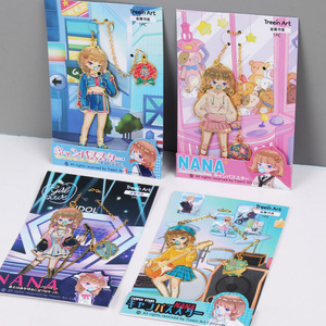 包邮nana明星校刊金属书签可爱卡通女孩精美黄铜吊坠烫金创意礼品