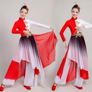 古典舞演出服女飘逸2024新款成人中国风腰鼓队打鼓服民族舞蹈服装
