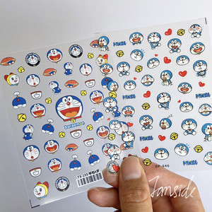 日本机器猫哆啦A梦卡通美甲指甲贴装饰小物件文具脸妆贴纸贴画