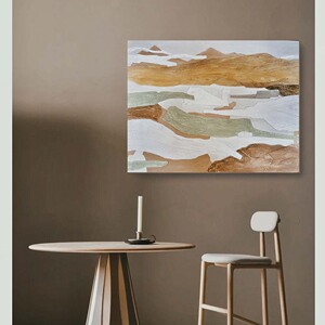 乐意i墨山造画立体现代轻奢侘寂装饰画大师长方形肌理纯手工油画