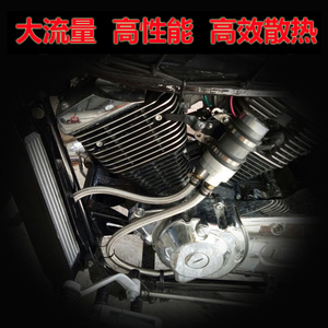 摩托车改装油冷/CB/CG/双缸/CBT/YBR/CBF改装通用外置机油散热器