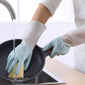 【3双9.9元】双色家务清洁洗碗手套厨房刷碗洗衣服橡胶薄款耐用
