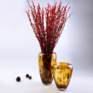 蜜蜂小姐银柳花瓶摆件客厅插花器欧式 插花瓶创意玻璃装饰品大号
