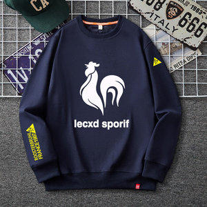 法国公鸡圆领卫衣男2022春秋季新潮牌t恤ins潮流宽松套头长袖上衣