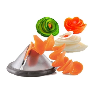 创意沙拉卷花器塔形削片刀萝卜黄瓜刨片切花尖角卷花蔬果雕花工具