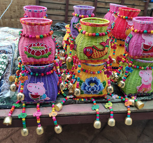 云南小背篓儿童特色礼物纪念品铃铛傣族饰品工艺品手工艺术正品