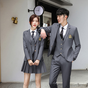 学院风男女同款西装套装dk制服高中毕业季校服英伦风jk制服职业装