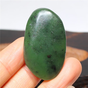 包邮19克菠菜绿碧玉籽料原石新疆和田玉原籽天然玉石独籽挂件料子