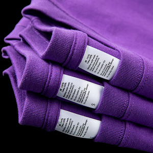 黑布林紫 260g重磅双层领短袖t恤纯棉高级感品质宽松休闲体恤男女