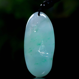 羊子珠宝 莲花悟道 老坑冰种满色飘绿花禅意意境翡翠吊坠挂件