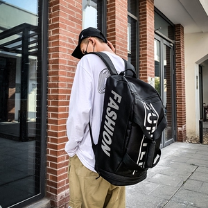 潮牌双肩包男帆布户外旅行背包大学生书包女大容量单肩手提两用包