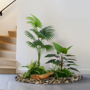 仿真绿植室内景观造景组合落地盆栽室内客厅楼梯下景观装饰假植物
