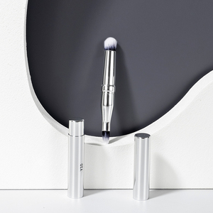 雾感圆头晕染唇刷带盖眼影刷软双头痘印遮瑕刷泪沟迷你口红刷收纳