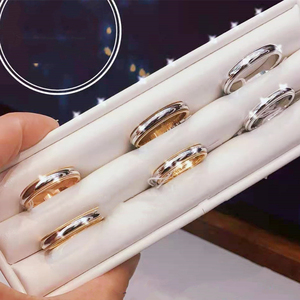 tiffany 蒂芙尼戒指 18k玫瑰金 classic系列 珠形边饰 情侣 婚戒