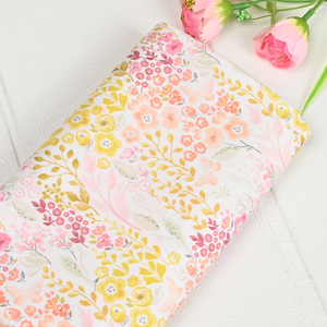 平纹数码纯棉布料田园风碎花蝴蝶印花面料手工diy 服装连衣裙纯棉