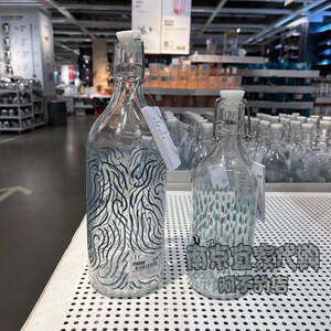 ikea宜家正品 考肯 附塞瓶子 500毫升/1000毫升 密封玻璃瓶 酿酒