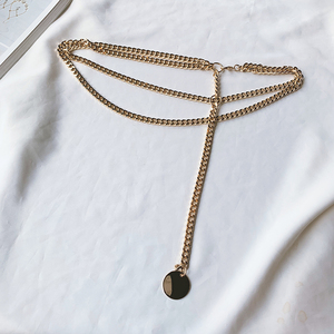 欧美风挂钩合金腰链女装饰连衣裙配裙子束腰百搭夜店潮流腰间饰品