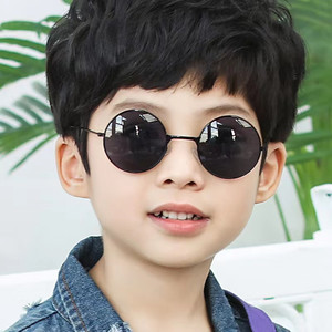儿童太子镜墨镜时尚小圆个性太阳镜圆形小童幼童1-5岁男宝宝男孩3