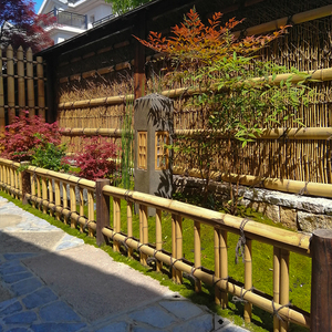 日式竹篱笆栅栏庭院竹围栏花园隔断装饰栏杆防腐木围墙竹护栏以伟