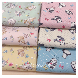 日本进口KOKKA卡通可爱布艺拼布面料布料布头纯棉兔烫银细帆布包