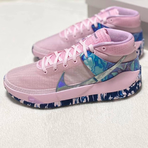 正品nike kd13 ep杜兰特13代乳腺癌粉男子实战篮球鞋 dc0012-600