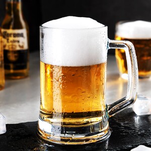 创意玻璃超大号威士忌杯菠萝啤酒杯大容量带把500ml扎啤杯