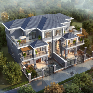 双拼别墅设计图纸三层简欧兄弟房全套施工图纸新农村自建房设计图