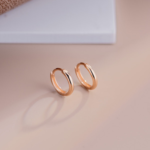 爱之打造fg  18k玫瑰金女正品au750素金彩金耳环通勤耳扣 1823258