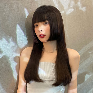 日系公主切假发水母姬发式全头假发片刘海长发全头套逼真中分姬发