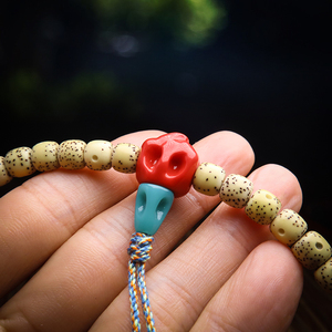 雪巴百香纹琉璃三通珠子红绿灯西藏佛头金刚星月菩提手串diy配饰