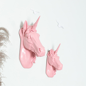 美式ins独角兽壁挂软装饰创意动物头马挂件客厅餐厅墙壁壁面挂饰