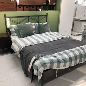 宜家穆斯肯床复古欧式双人床1.5*2.0铁艺床简约现代婚床国内代购