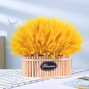 仿真稻谷小麦干花工艺品假花艺摆件金色麦穗装饰花篮天然大麦客厅