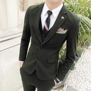 矮个子加小码s号xs码纯色修身小西装套装les短款紧身男西服三件套