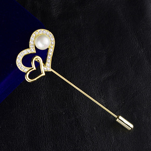 心形胸针简约大气一字胸花女日韩国时尚插针别针西装毛衣配饰男士