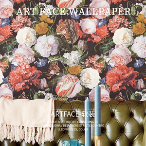 【ARTFACE软装】柔然荷兰墙纸 轻奢复古大花背景墙壁纸卧室背景墙