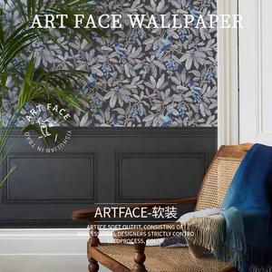 【ARTFACE软装】艺术墙布进口欧式壁纸图书馆卧室美式复古墙纸