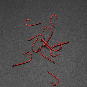 20枚装日本进口赤袖红袖鱼钩带倒刺钓钩细条袖钩瓜子亮片用