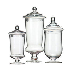 欧式透明储物罐 带盖玻璃糖缸 婚庆甜品台摆件厨房样板房收纳装饰