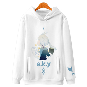 光遇白鸟连帽卫衣宅漫学生男女闺蜜情侣 二次元衣服 ins 宽松清新