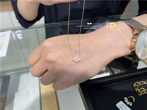 日本代购直邮  Jouete 10k 并排 三颗淡水珍珠 项链 锁骨链