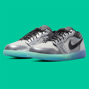 正品air jordan 1金属银灰黑银渐变水晶底 男女篮球鞋 dj5199-109