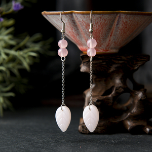 古风耳环汉服耳饰超仙粉色耳坠无耳洞耳夹中国风宫廷古典古装配饰