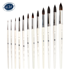 white nights白夜松鼠毛水彩笔 圆头手绘笔勾线笔 学生专业水彩绘画笔